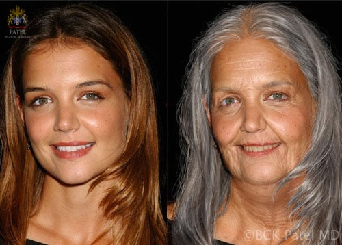 Illustration of aging of women
